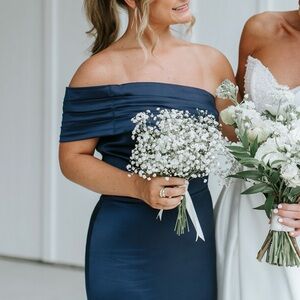Chicsew brand- one shoulder Navy bridesmaids dress